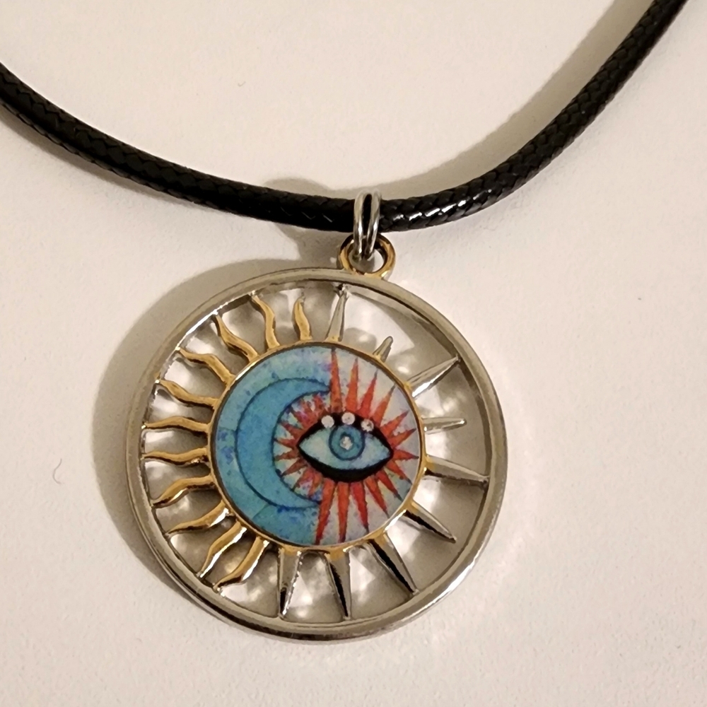 Sun Moon Eye Necklace - Picture 2 of 5